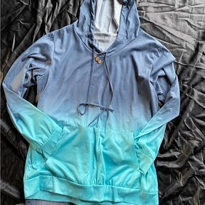 Ombré colored long sleeve hoodie